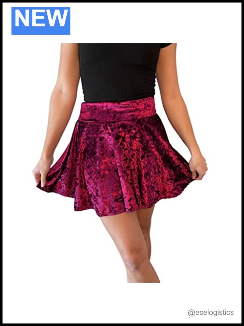 Crushed Velvet Skater Mini Skirt - Made in USA - Festival Circle Skirt
